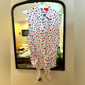 NWT Tipsy elves women's extra large patriotic, red, white blue sleeveless shirt